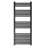 JTP Vos Matt Black 1200mm x 500mm Heated Towel Radiator Cut Out